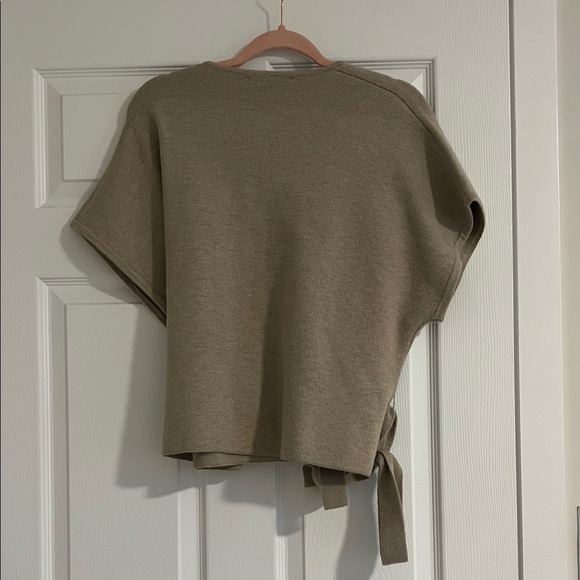 Zara Wool Button-Down Tie Waist Top - Picture 4 of 5